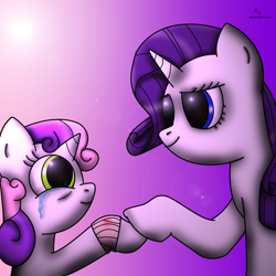 Size: 2280x2280 | Tagged: safe, artist:shiningarmor22, rarity, sweetie belle, pony, unicorn, duo, duo female, female, filly, mare, siblings, sisters, white coat