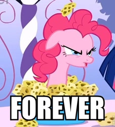 Size: 524x576 | Tagged: safe, pinkie pie, earth pony, pony, female, image macro, mare, pink coat, pink mane, reaction image, solo