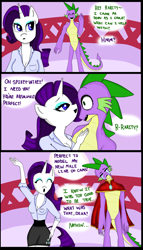 Size: 4000x7000 | Tagged: safe, artist:wickedsilly, rarity, spike, anthro, comic, female, male, shipping, sparity, straight