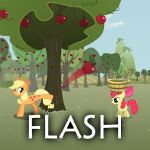 Size: 150x150 | Tagged: safe, apple bloom, applejack, earth pony, pony, apple, female, game, mare