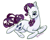 Size: 1918x1537 | Tagged: safe, artist:eggsammich, rarity, pony, unicorn, female, mare, purple mane, solo, white coat, wink