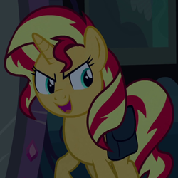 Size: 305x305 | Tagged: safe, screencap, sunset shimmer, pony, unicorn, equestria girls, solo