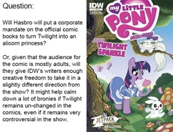 Size: 624x480 | Tagged: safe, derpibooru import, idw, twilight sparkle, alicorn drama, meta, official comic