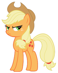 Size: 600x760 | Tagged: safe, artist:kuren247, applejack, earth pony, pony, angry, applejack is not amused, simple background, transparent background, unamused, vector