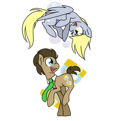 Size: 1000x1000 | Tagged: safe, artist:oscarina1234, derpy hooves, doctor whooves, pegasus, pony, female, mare