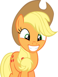 Size: 900x1200 | Tagged: artist needed, safe, applejack, earth pony, pony, the crystal empire, cute, excited, faic, grin, happy, jackabetes, simple background, solo, squee, transparent background, vector