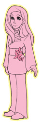 Size: 299x900 | Tagged: safe, artist:alienfirst, fluttershy, human, clothes, female, humanized, pink hair