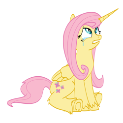 Size: 1800x1800 | Tagged: safe, artist:silverwolvesforever, fluttershy, alicorn, pony, alicornified, crying, fluttercorn, hooves, horseshoes, race swap, solo, unshorn fetlocks