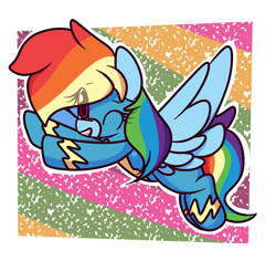 Size: 1800x1700 | Tagged: safe, artist:hedgehog-plant, derpibooru import, rainbow dash, pegasus, pony, abstract background, clothes, female, flying, mare, solo, uniform, wonderbolts uniform