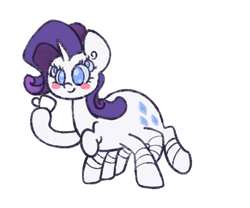 Size: 600x500 | Tagged: safe, artist:otterlore, rarity, drider, monster pony, original species, spider, spiderpony, cup, cute, simple background, solo, species swap, spiderponyrarity, wat, white background