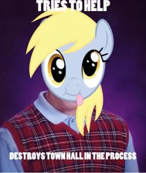 Size: 423x500 | Tagged: safe, derpy hooves, pegasus, pony, advice animal, bad luck brian, exploitable meme, female, mare