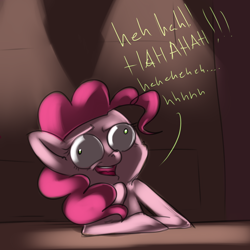 Size: 1024x1024 | Tagged: safe, artist:imsokyo, pinkie pie, earth pony, pony, ask, ask i'm not pinkie pie, eye bulging, laughing, tumblr