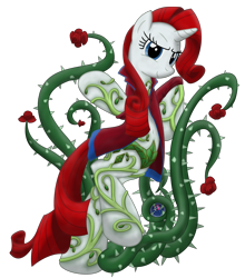 Size: 3527x4000 | Tagged: safe, artist:template93, rarity, pony, unicorn, absurd resolution, batman, crossover, poison ivy, solo, vine