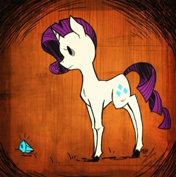 Size: 600x603 | Tagged: safe, artist:steveholt, rarity, pony, unicorn, don't starve, gem, solo