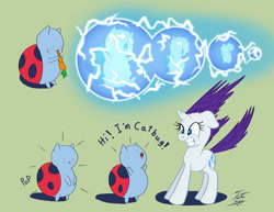 Size: 900x695 | Tagged: safe, artist:tsitra360, rarity, pony, unicorn, bravest warriors, carrot, catbug, crossover