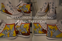 Size: 1024x683 | Tagged: safe, artist:hopeandnewbeginning, derpy hooves, pegasus, pony, bubble, converse, custom, female, irl, mare, photo, shoes