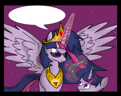 Size: 444x354 | Tagged: safe, derpibooru import, twilight sparkle, twilight sparkle (alicorn), alicorn, pony, alicorn drama, exploitable, female, magic, mare, peytral, speech bubble, sunglasses, telekinesis, template, ultimate twilight