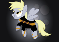 Size: 900x640 | Tagged: safe, artist:mastersparx25, derpy hooves, pegasus, pony, clothes, female, mare, smiling, solo