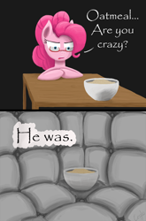 Size: 790x1200 | Tagged: safe, artist:cezzlo, pinkie pie, earth pony, pony, asylum, comic, glasses, oatmeal, padded cell, papyrus