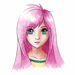 Size: 1020x1020 | Tagged: safe, artist:captured-epoch, fluttershy, human, clothes, female, humanized, pink hair