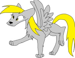 Size: 1018x784 | Tagged: safe, artist:pikachu891000, derpy hooves, wolf, solo, species swap