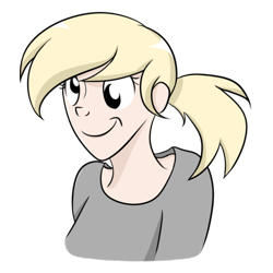 Size: 894x894 | Tagged: safe, artist:theshadowartist100, derpy hooves, humanized, ponytail, solo