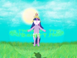 Size: 2400x1800 | Tagged: safe, artist:rathgood, derpibooru import, twilight sparkle, glowing eyes, levitation, magic, runes