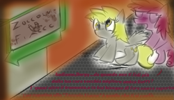 Size: 663x383 | Tagged: safe, artist:kingflurry, berry punch, berryshine, derpy hooves, pegasus, pony, female, mare