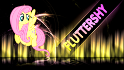 Size: 1920x1080 | Tagged: safe, artist:hardii, fluttershy, pegasus, pony, female, mare, pink mane, wallpaper, yellow coat