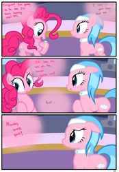 Size: 1741x2500 | Tagged: safe, artist:pyruvate, aloe, pinkie pie, earth pony, pony, comic:the usual, comic