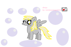 Size: 1024x684 | Tagged: safe, artist:rainbowmagic6444, derpy hooves, pegasus, pony, bubble, female, letter, mail, mare, solo