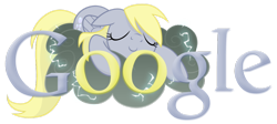 Size: 1024x457 | Tagged: safe, artist:ssumppg, derpy hooves, pegasus, pony, cloud, female, google, logo, mare, sleeping