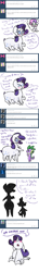 Size: 582x4045 | Tagged: safe, artist:otterlore, rarity, spike, sweetie belle, drider, monster pony, original species, spider, spiderpony, comic, species swap, spiderponyrarity, tumblr