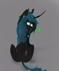 Size: 2072x2504 | Tagged: safe, artist:groomlake, edit, queen chrysalis, changeling, changeling queen, colored, cute, cutealis, female, heart, looking at you, love, simple background, solo, spots