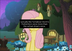 Size: 492x351 | Tagged: safe, fluttershy, pegasus, pony, female, mare, pony confession, turnabout storm, voice acting