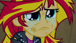 Size: 1920x1080 | Tagged: safe, screencap, sunset shimmer, equestria girls, clothes, female, solo, sunsad shimmer, two toned hair