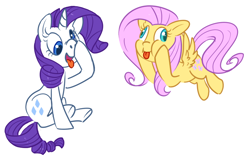 Size: 800x522 | Tagged: safe, fluttershy, rarity, pegasus, pony, unicorn, silly, silly pony