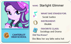 Size: 512x318 | Tagged: safe, edit, starlight glimmer, equestria girls, eqg profiles, fake, hipster, solo