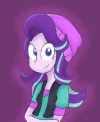 Size: 672x824 | Tagged: safe, artist:rozzertrask, starlight glimmer, equestria girls, colored pupils, looking at you, smiling, solo