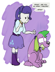 Size: 720x926 | Tagged: safe, rarity, spike, dog, equestria girls, askspikeandrarity, female, male, shipping, sparity, spike the dog, straight