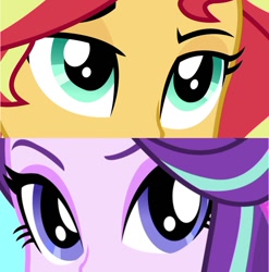 Size: 836x847 | Tagged: safe, starlight glimmer, sunset shimmer, equestria girls, counterparts, duo, eye, eyes, persona eyes, twilight's counterparts