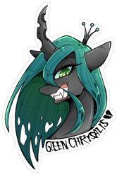 Size: 850x1280 | Tagged: safe, artist:bbtasu, queen chrysalis, changeling, changeling queen, crown, female, jewelry, regalia, solo