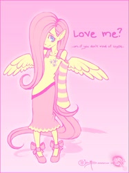 Size: 629x839 | Tagged: safe, artist:solar-misae, fluttershy, clothes, humanized, skirt, tailed humanization, winged humanization