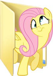 Size: 181x256 | Tagged: safe, fluttershy, pegasus, pony, computer icon, derp, folder, wavy mouth