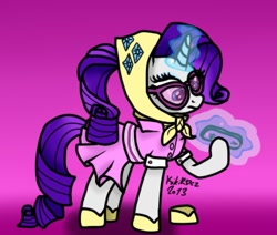 Size: 805x682 | Tagged: safe, artist:kikirdcz, rarity, pony, unicorn, camping outfit, hooficure, solo