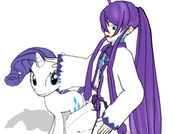 Size: 958x740 | Tagged: safe, artist:kaciekk, rarity, pony, unicorn, crossover, kamui gakupo, mmd, vocaloid