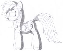 Size: 1745x1411 | Tagged: safe, artist:aafh, derpibooru import, rainbow dash, pegasus, pony, monochrome, solo, traditional art