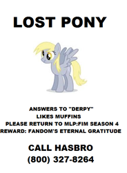 Size: 419x570 | Tagged: safe, artist:bjornofcorn, derpy hooves, derpygate, lost, missing, poster, text