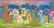 Size: 1440x763 | Tagged: safe, derpibooru import, edit, edited screencap, screencap, amethyst star, candy mane, carrot top, cloud kicker, coco crusoe, doctor whooves, fluttershy, golden harvest, lyra heartstrings, minuette, orthros, pinkie pie, pokey pierce, ponet, rainbow dash, rainbowshine, sparkler, dog, earth pony, pegasus, pony, trade ya, full set, hub logo, meme, multiple heads, teddie safari, two heads, youtube caption