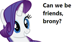 Size: 462x250 | Tagged: safe, rarity, pony, unicorn, bronybait, friendzone, solo, text